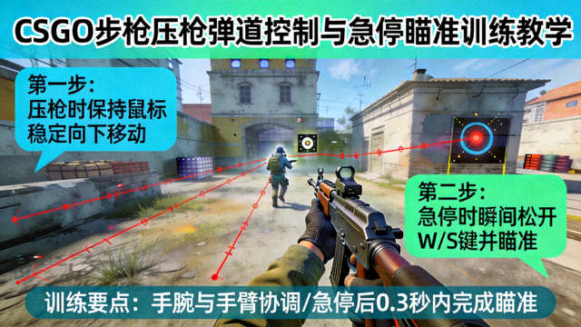 CSGO步枪压枪弹道控制与急停瞄准训练教学画面