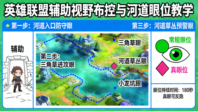 英雄联盟辅助视野布控与河道眼位教学示意图